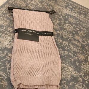 DwellStudio Pink Knit Chenille Throw Blanket